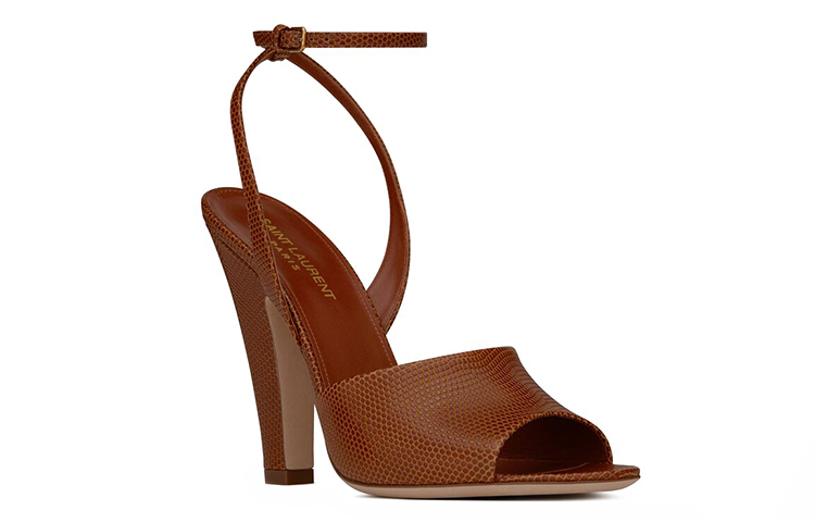 (W) Saint Laurent Scandale Heels 'Cognac Embossed Patent Leather' 圖 2