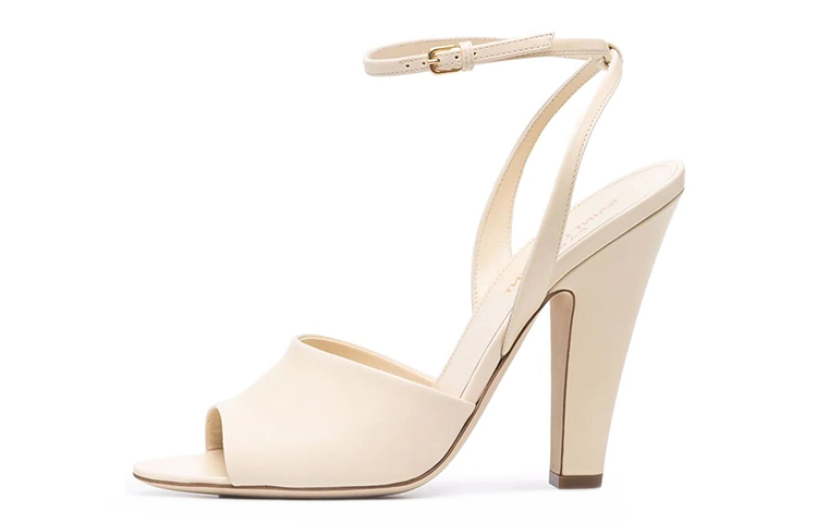 (W) Saint Laurent Scandale Heels 'Cream Smooth Leather'