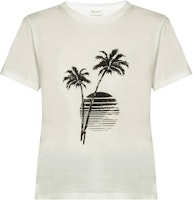 (Women) SAINT LAURENT Scenic Print White Crewneck T-Shirt - Classic Tee 529848-YB2VZ-9744 (Women) SAINT LAURENT Scenic Print White Crewneck T-Shirt - Classic Tee 529848-YB2VZ-9744