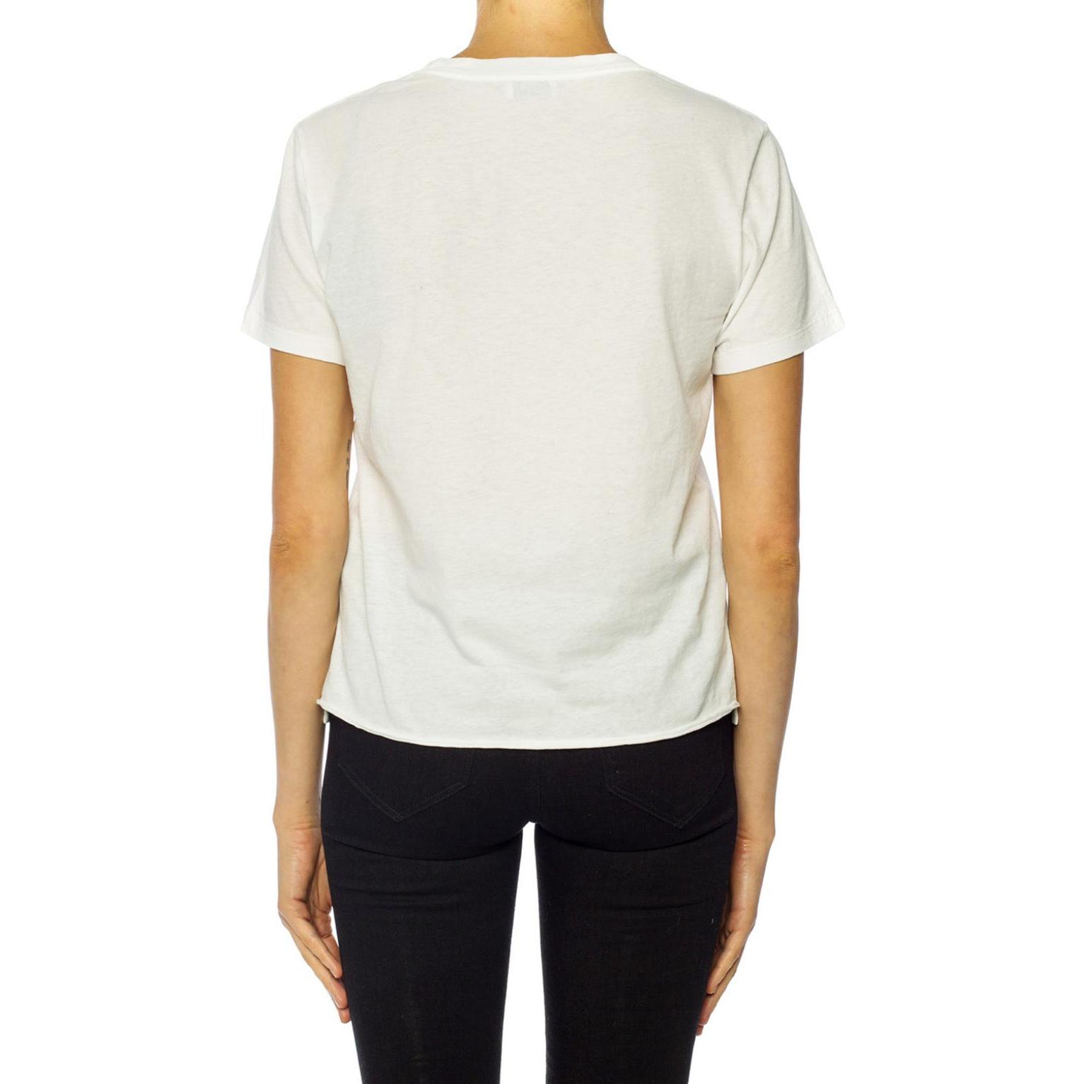 Shop (W) SAINT LAURENT Kaos Crewneck Putih Motif Scenic - Kaos Klasik 529848-YB2VZ-9744