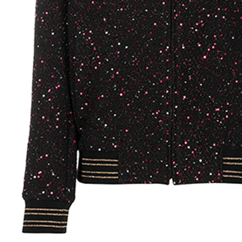 (Women) SAINT LAURENT Sequin Aviator Jacket Women’s Black 612289Y857V1091 圖 7