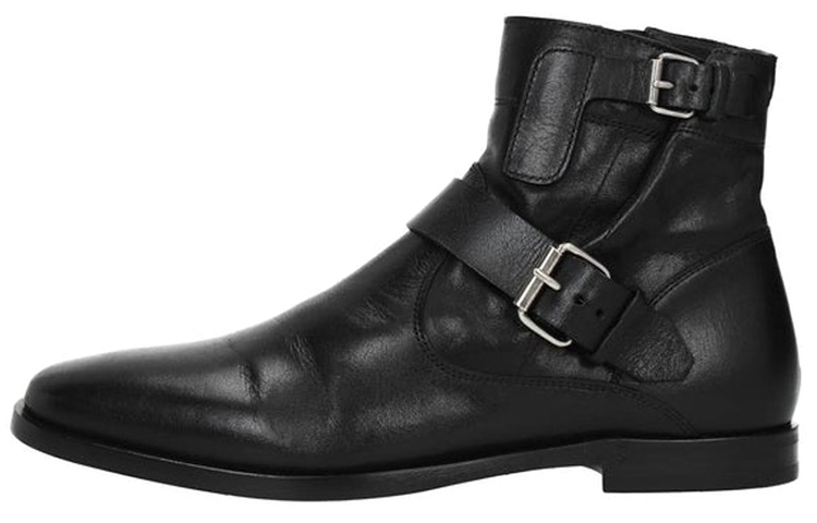 (W) Saint Laurent Short Boot 'Black Leather Zip'