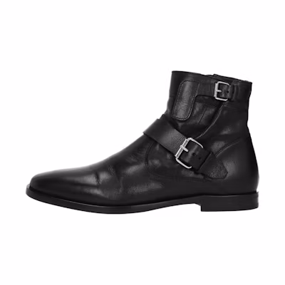 (W) Saint Laurent Short Boot 'Black Leather Zip'