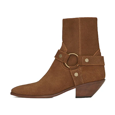 (W) Saint Laurent Short Boot 'Brown Suede'