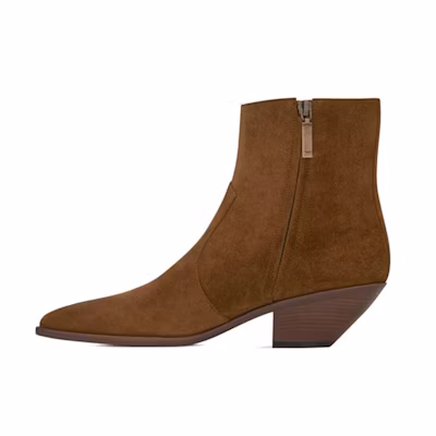 (W) Saint Laurent Short Boot 'Brown Suede'