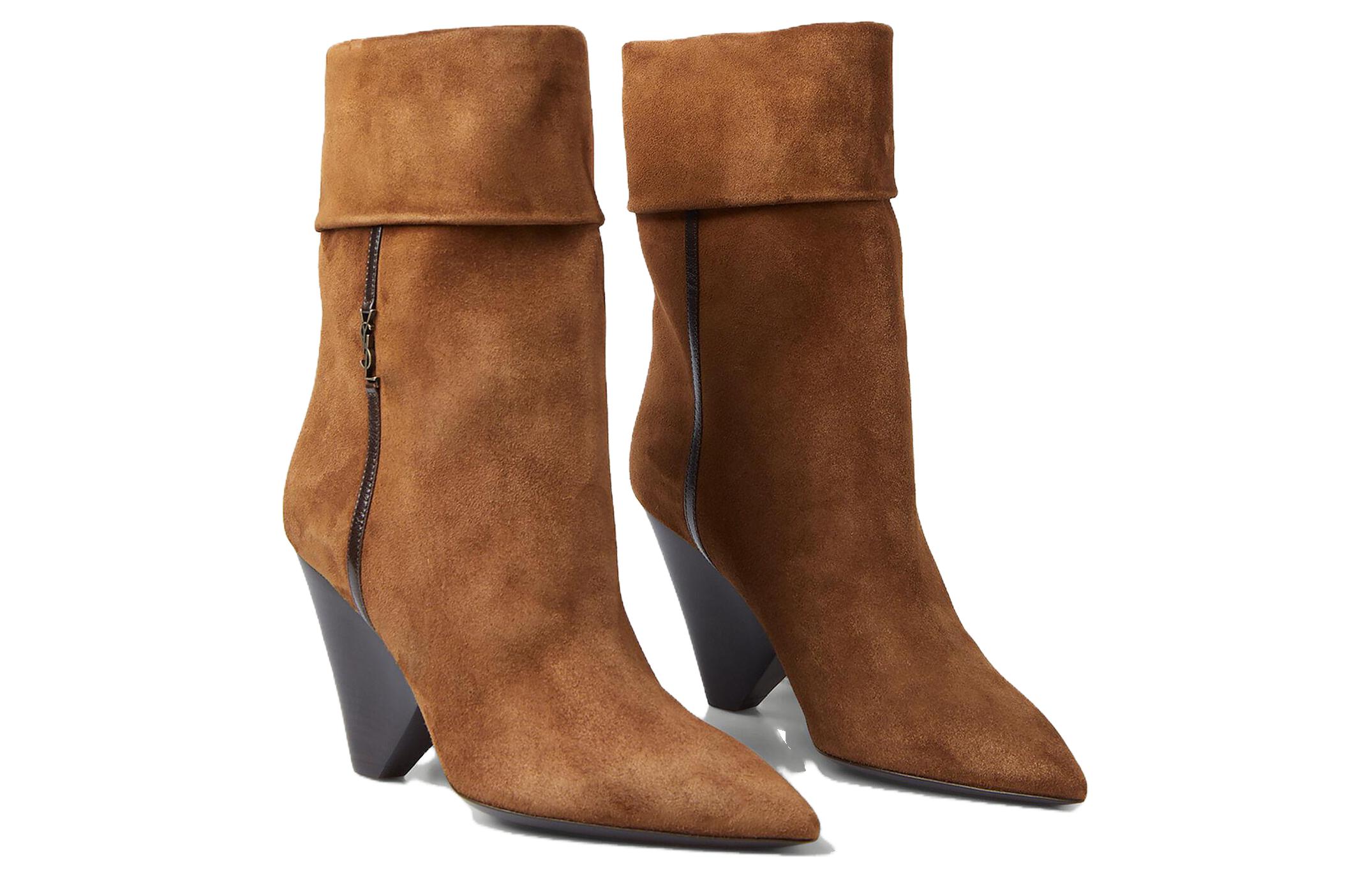 Lookbook (W) But Saint Laurent But Pendek 'Coklat Suede' 67853427DA12758