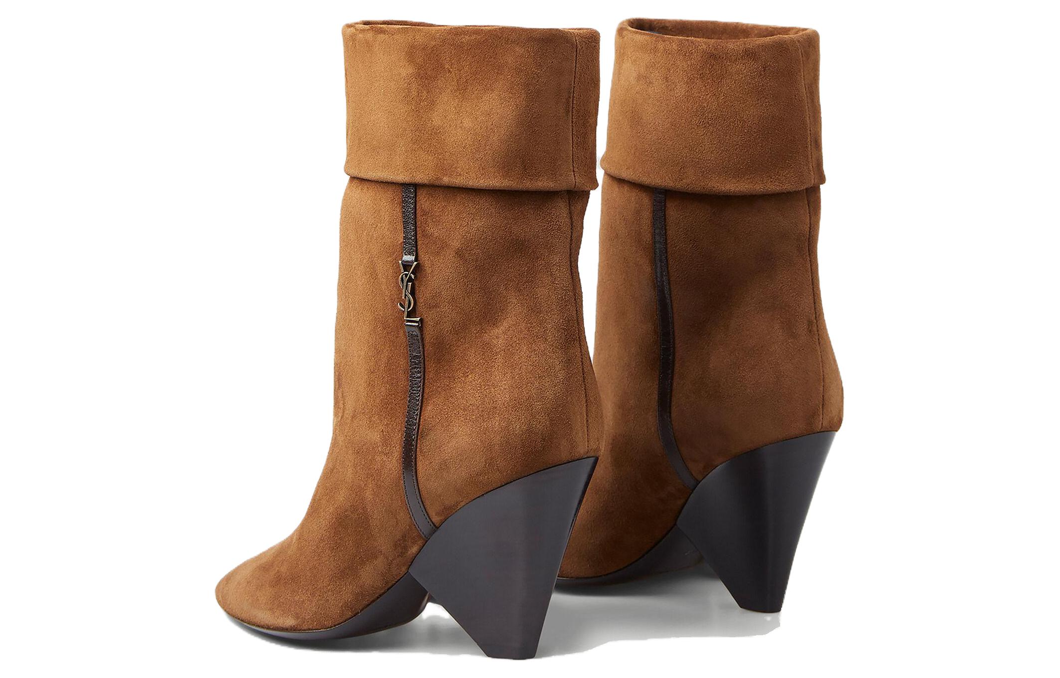 Shop (W) But Saint Laurent But Pendek 'Coklat Suede' 67853427DA12758