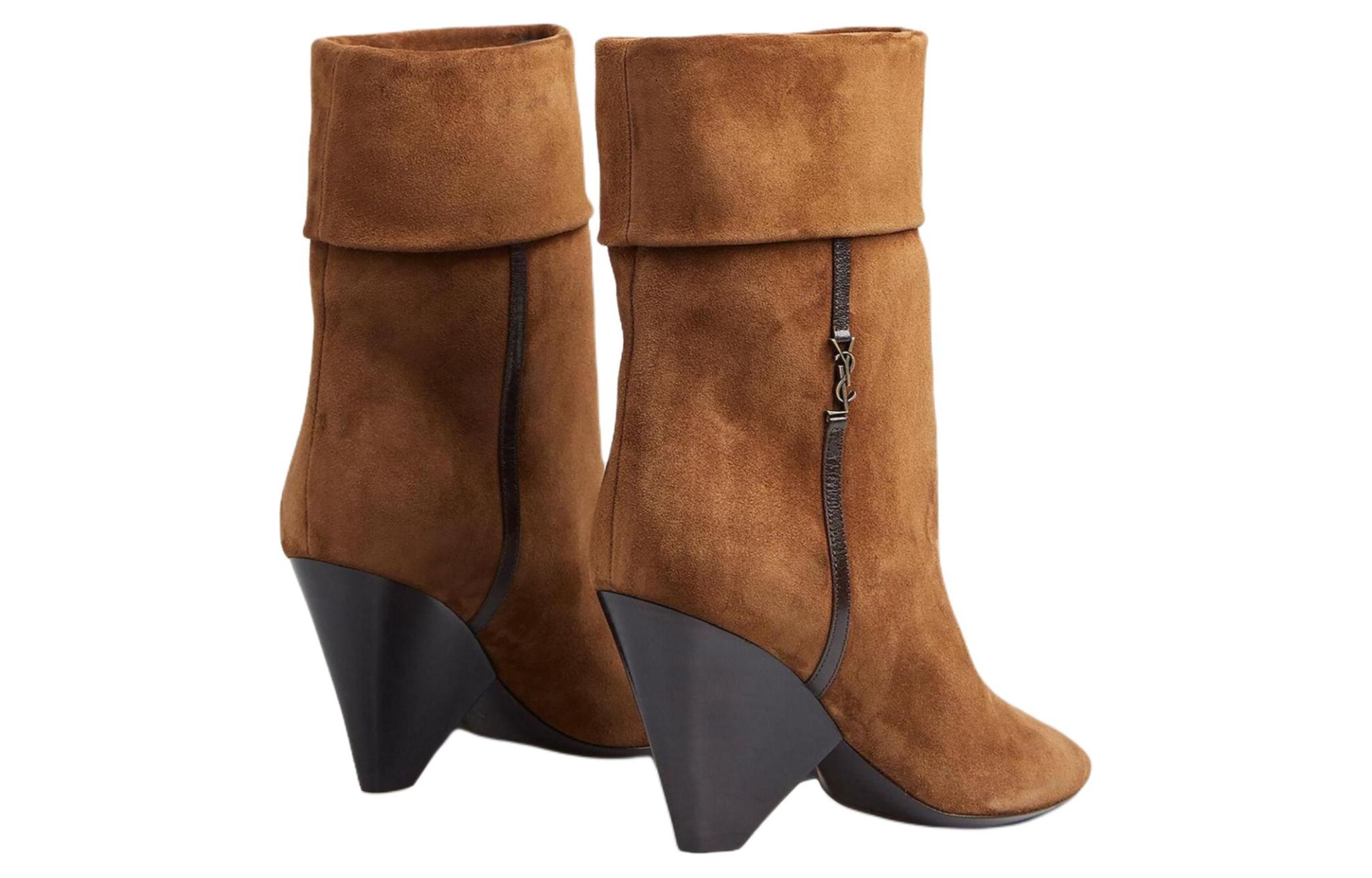 Purchase (W) But Saint Laurent But Pendek 'Coklat Suede' 67853427DA12758