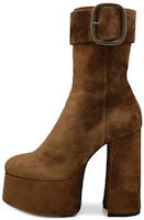 (Women) Saint Laurent Short Boot 'Velvet Buckle Brown' 5400070LI002330 (Women) Saint Laurent Short Boot 'Velvet Buckle Brown' 5400070LI002330