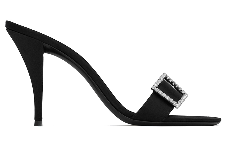 (W) Saint Laurent Simone 'Black Mesh Peep-toe Slides' 圖 2
