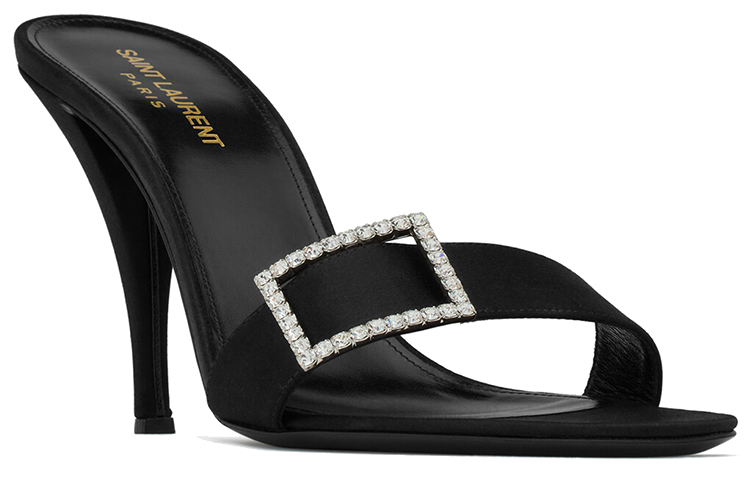 (W) Saint Laurent Simone 'Black Mesh Peep-toe Slides' 圖 3