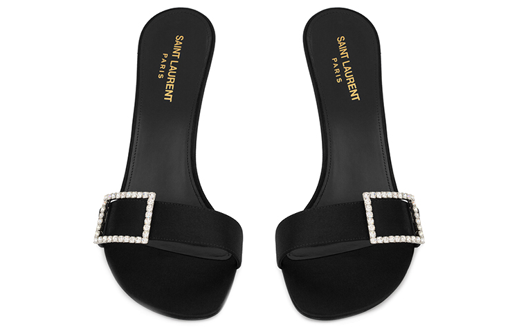 (W) Saint Laurent Simone 'Black Mesh Peep-toe Slides' 圖 4