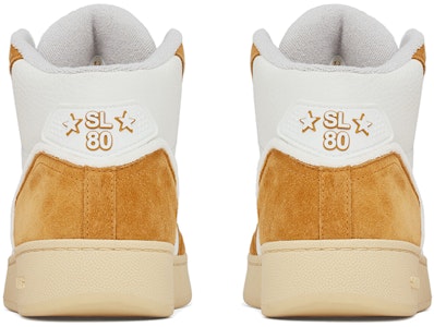 SAINT LAURENT聖洛蘭 SL/80 皮革絨面革 中筒繫帶 中筒 板鞋 女款 白棕色 Shop SAINT LAURENT聖洛蘭 SL/80 皮革絨面革 中筒繫帶 中筒 板鞋 女款 白棕色