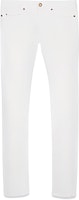 (Women) SAINT LAURENT Slim Fit White Jeans with Zipper Side Pockets. 597052YR8889001 (Women) SAINT LAURENT Slim Fit White Jeans with Zipper Side Pockets. 597052YR8889001
