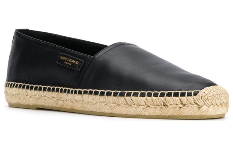 Order (W) Saint Laurent Slip-On Espadrilles ''Schwarzes Leder'' 5574790RR401000