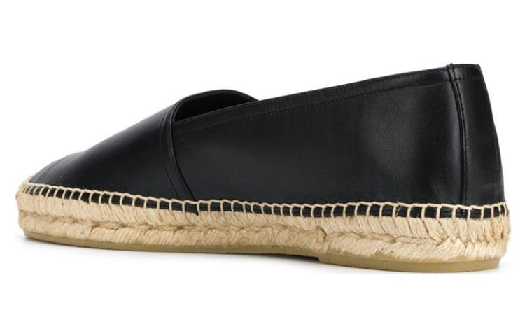 Shop (W) Saint Laurent Slip-On Espadrilles ''Schwarzes Leder'' 5574790RR401000