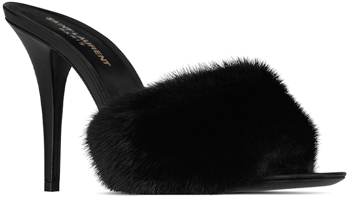 (Women) Saint Laurent Smooth Leather and Mink Fur High-Heeled Fashion Slide 'Black' 650762E0E001000 Lookbook (Women) Saint Laurent Smooth Leather and Mink Fur High-Heeled Fashion Slide 'Black' 650762E0E001000