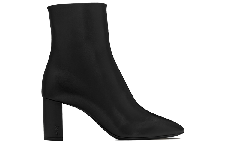 Order (W) Saint Laurent But Kulit Tumit Blok Buku Lali 'Hitam' 5293500RRVV1000