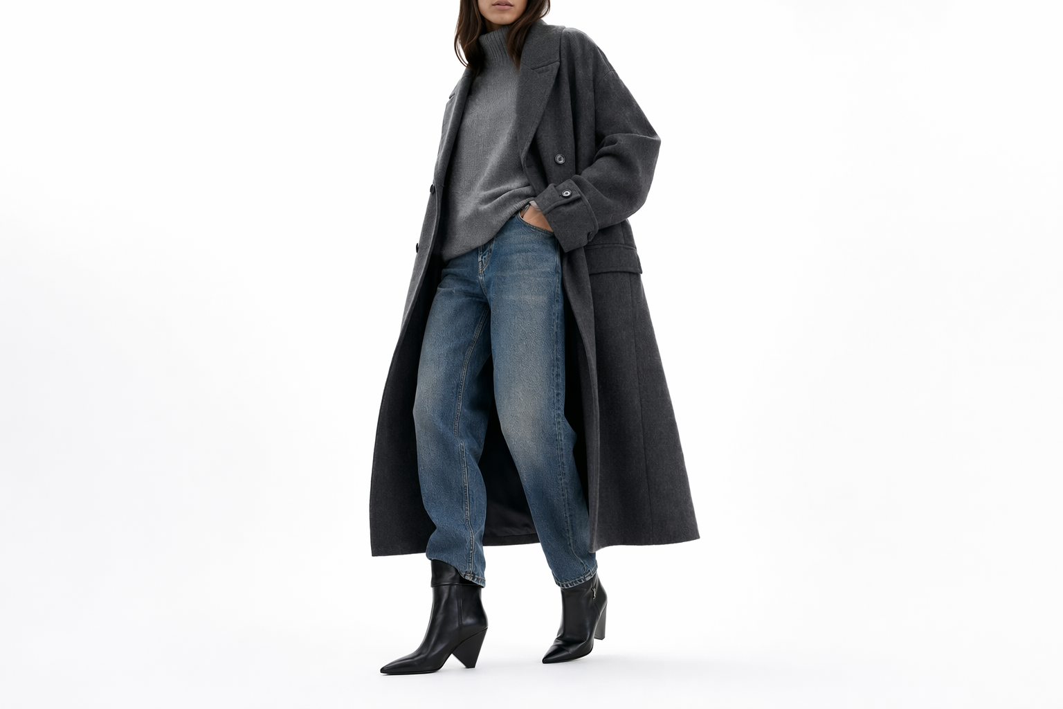 Order (W) Stivali in Pelle Liscia Saint Laurent ''Logo Argento Nero'' 678534AAABA1000