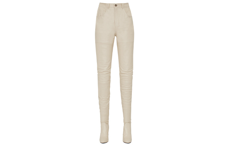 Order (W) 생 로랑 화이트 가죽 하이탑 부츠 (Saeng Loreng hwaiteu gaju haitopeu butseu) 6675961Y8001543