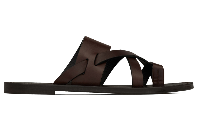 Order (W) サンローラン ブラウンレザーサンダル 671898DWE006023