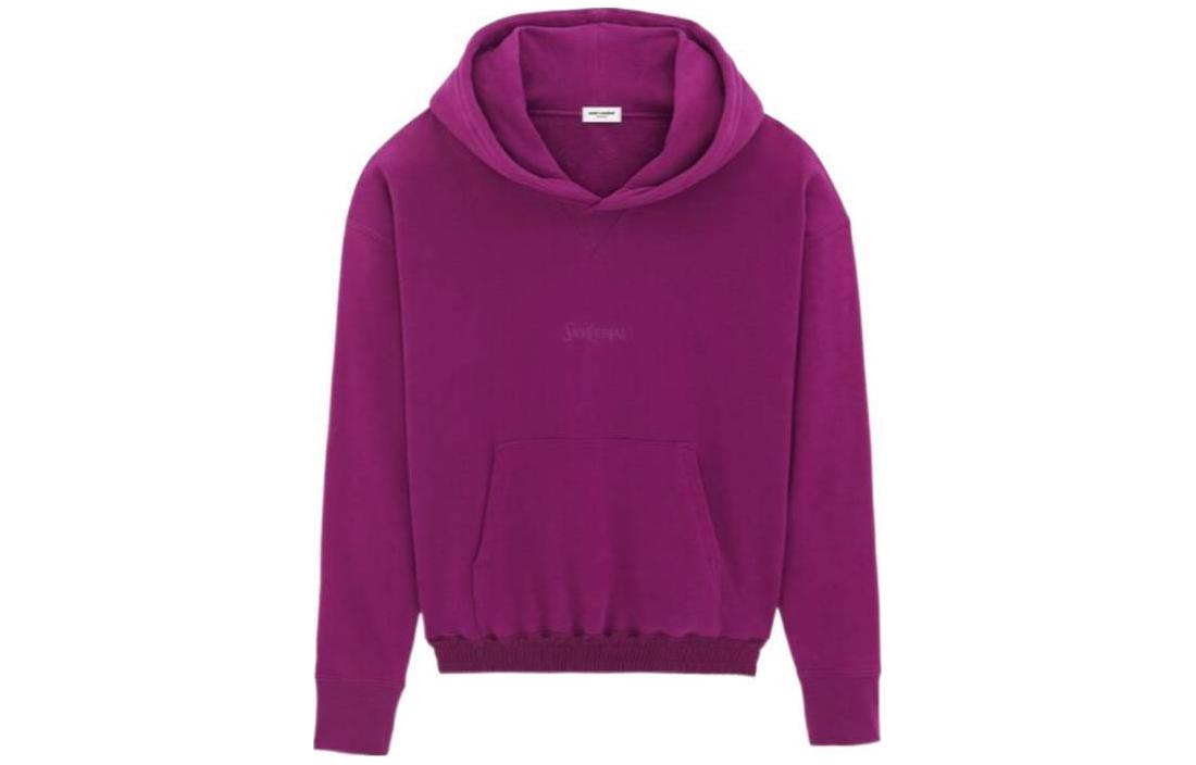 Order (Women) Saint Laurent Solid Color Hoodie in Purple Red 773358Y36SW5550