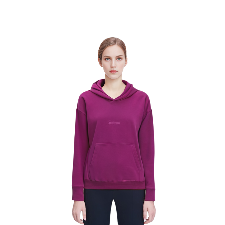 Shop (Women) Saint Laurent Solid Color Hoodie in Purple Red 773358Y36SW5550