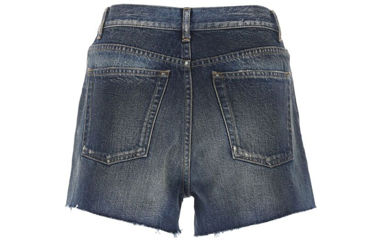 Lookbook (W) SAINT LAURENT Seluar Pendek Denim Biru 597005YF9704406