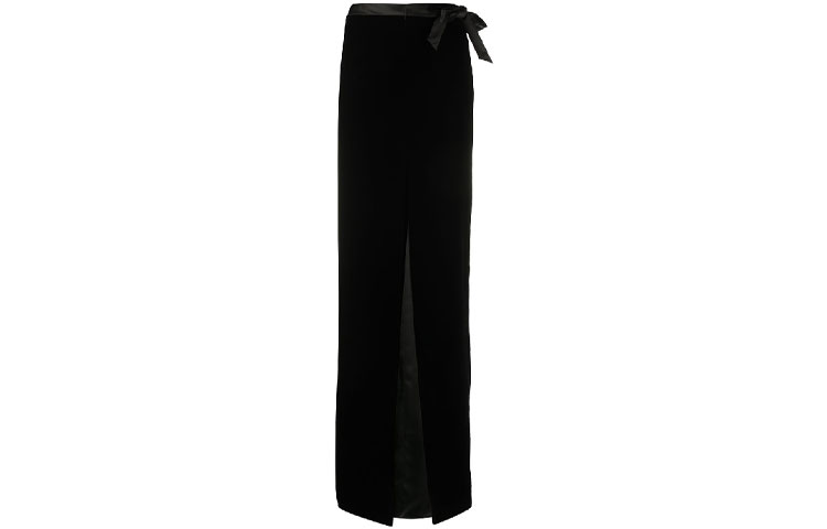 Order (Women) SAINT LAURENT Solid Velvet A-Line Casual Maxi Skirt 627256Y525R1000