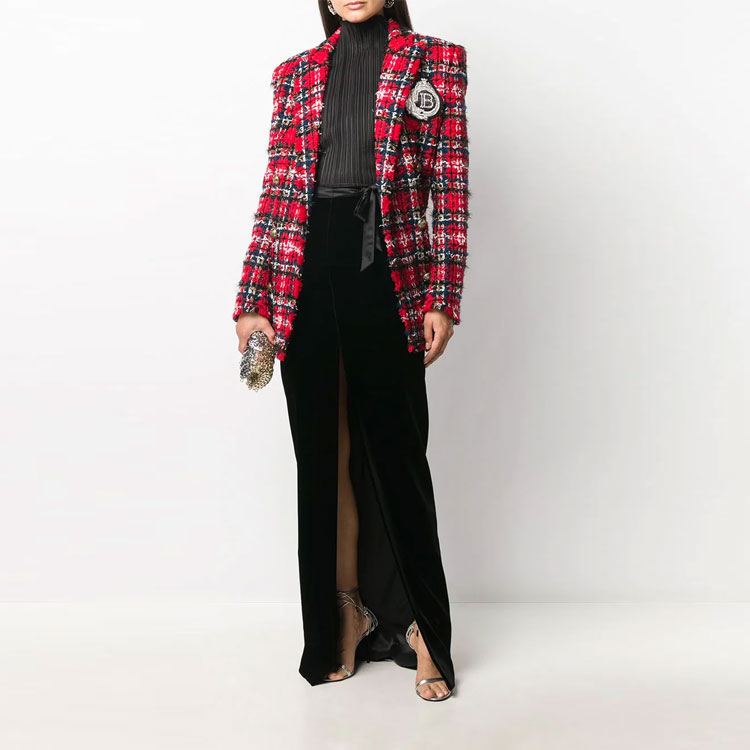 Shop (Women) SAINT LAURENT Solid Velvet A-Line Casual Maxi Skirt 627256Y525R1000