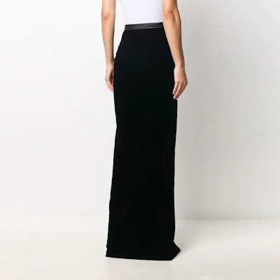(Women) SAINT LAURENT Solid Velvet A-Line Casual Maxi Skirt 627256Y525R1000 Purchase (Women) SAINT LAURENT Solid Velvet A-Line Casual Maxi Skirt 627256Y525R1000