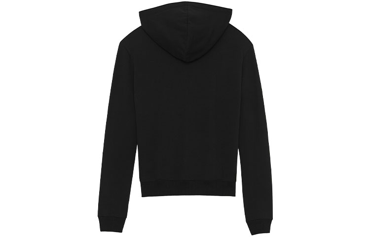 (Women) SAINT LAURENT SS21 Black Cotton Terry Hoodie 464343YB2EZ1035 圖 3