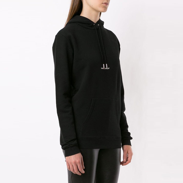 (Women) SAINT LAURENT SS21 Black Cotton Terry Hoodie 464343YB2EZ1035 圖 6