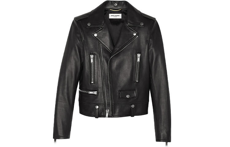 Order (W) Chaqueta de Cuero Negra SAINT LAURENT SS21 con Tres Bolsillos tipo Biker. 481862Y5YA21000