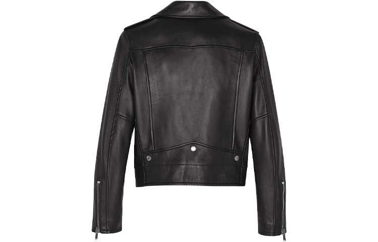 Lookbook (W) Chaqueta de Cuero Negra SAINT LAURENT SS21 con Tres Bolsillos tipo Biker. 481862Y5YA21000