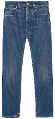 (Women) SAINT LAURENT SS21 High-Waisted Straight Cropped Jeans Women - Blue 648437Y996C4152 Order (Women) SAINT LAURENT SS21 High-Waisted Straight Cropped Jeans Women - Blue 648437Y996C4152