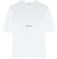 (Women) Saint Laurent SS21 Logo Cotton Short Sleeve Regular T-Shirt Women White 460876YB2DQ9000 (Women) Saint Laurent SS21 Logo Cotton Short Sleeve Regular T-Shirt Women White 460876YB2DQ9000