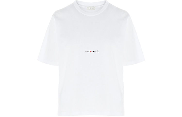 Order (W) 圣罗兰 SS21 白色短袖Logo棉质女款T恤 460876YB2DQ9000