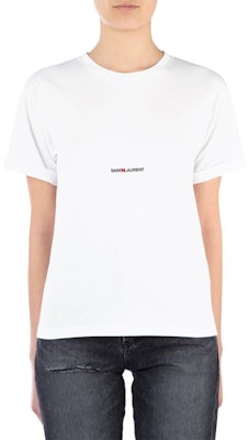 (W) 圣罗兰 SS21 白色短袖Logo棉质女款T恤 460876YB2DQ9000 Shop (W) 圣罗兰 SS21 白色短袖Logo棉质女款T恤 460876YB2DQ9000