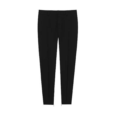 (Women) SAINT LAURENT SS21 Slim-Fit Gabardine Trousers Black 531499Y404W1000