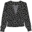 Buy (Women) Saint Laurent SS22 Black Polka Dot V-Neck Long Sleeve Shirt. 689332Y5B661095