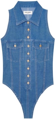 (W) SAINT LAURENT SS22 Jumpsuit Denim Biru Tanpa Lengan 695165Y08JA4318 Buy (W) SAINT LAURENT SS22 Jumpsuit Denim Biru Tanpa Lengan 695165Y08JA4318