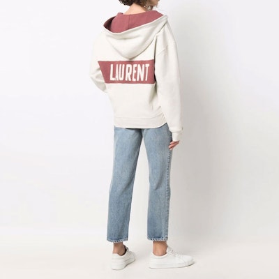 (Women) SAINT LAURENT SS22 Colorblock Letter Print Pullover Hoodie Multicolor. 697678Y36VZ9355 Shop (Women) SAINT LAURENT SS22 Colorblock Letter Print Pullover Hoodie Multicolor. 697678Y36VZ9355