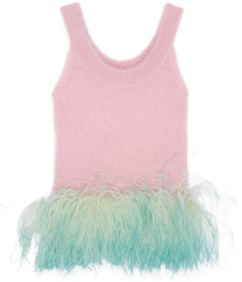(W) 생로랑 SS22 핑크 모헤어 울 깃털 장식 스트랩리스 탑. 690801Y75NL5455 Order (W) 생로랑 SS22 핑크 모헤어 울 깃털 장식 스트랩리스 탑. 690801Y75NL5455