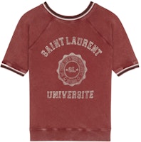 (Women) SAINT LAURENT SS22 Red Crew Neck Letter Print T-Shirt. 683904Y36PP5874 (Women) SAINT LAURENT SS22 Red Crew Neck Letter Print T-Shirt. 683904Y36PP5874