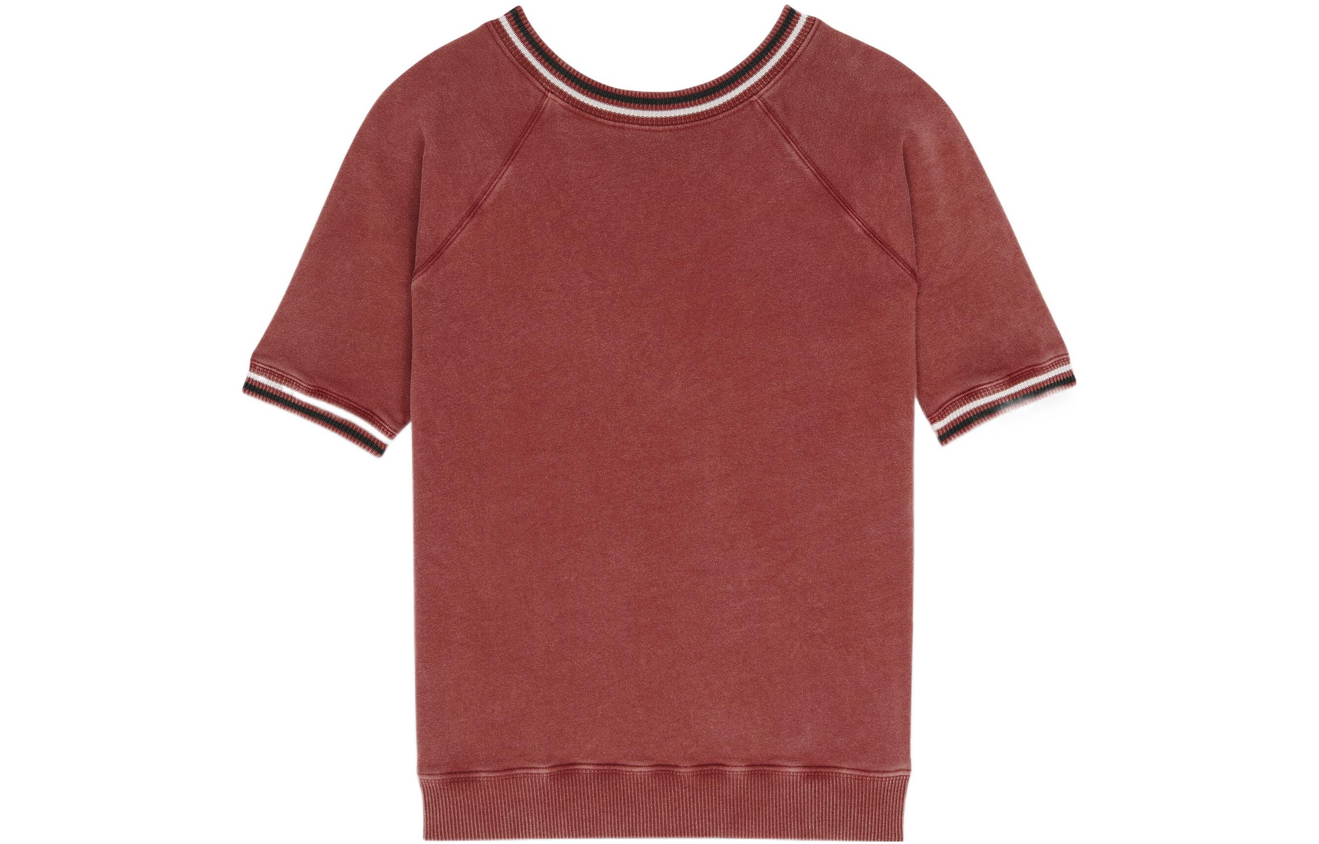 Lookbook (W) 생로랑 SS22 레드 크루넥 레터 프린트 티셔츠. 683904Y36PP5874