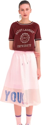 (W) 생로랑 SS22 레드 크루넥 레터 프린트 티셔츠. 683904Y36PP5874 Shop (W) 생로랑 SS22 레드 크루넥 레터 프린트 티셔츠. 683904Y36PP5874