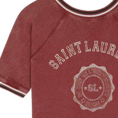 (W) 생로랑 SS22 레드 크루넥 레터 프린트 티셔츠. 683904Y36PP5874 Details for (W) 생로랑 SS22 레드 크루넥 레터 프린트 티셔츠. 683904Y36PP5874