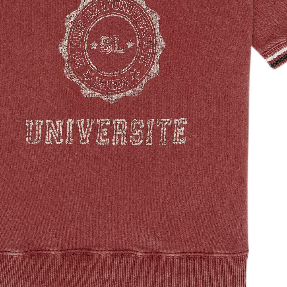 Sizing (W) 생로랑 SS22 레드 크루넥 레터 프린트 티셔츠. 683904Y36PP5874
