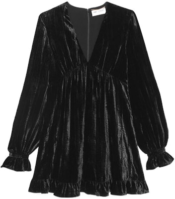 (W) Saint Laurent SS22 Gaun Pendek Leher-V Velvet Matte Hitam 682087Y130R1000 Buy (W) Saint Laurent SS22 Gaun Pendek Leher-V Velvet Matte Hitam 682087Y130R1000